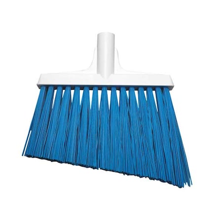 Remco 11 51/64 in Sweep Face Angle Broom, Stiff, Synthetic, Blue 29143