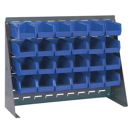 Quantum Storage Systems Steel Louvered Bench Rack, 1/4 in D x 21 in H x 27 in W, Gray QBR-2721-220-24BL