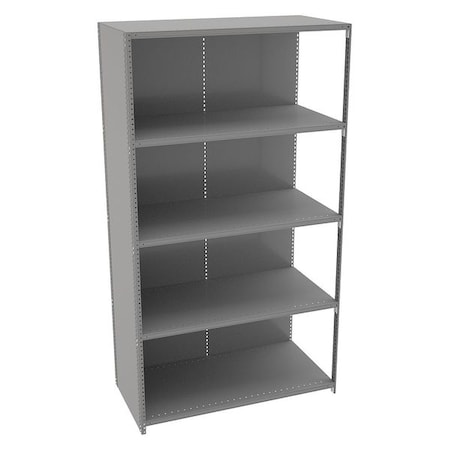 Tennsco Metal Shelving, 24"D x 48"W x 87"H, 5 Shelves, Carbon Steel QCH5-4824AB