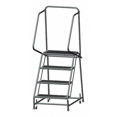 Ballymore 5.7 ft H Steel Rolling Ladder, 4 Steps, 450 lb Load Capacity H426R