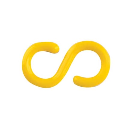 Zoro Select S-Hook for Plastic Chain Barrier, Yellow, 2 3/10 in Length, Gloss 50302-10