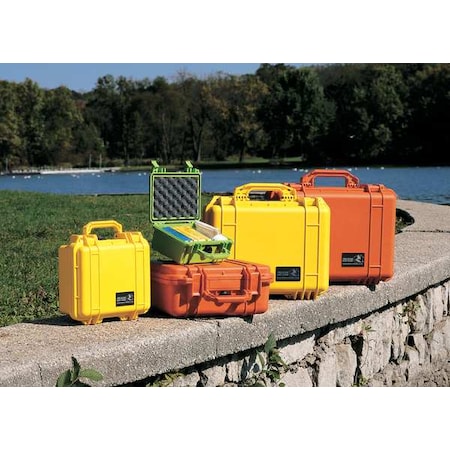 Pelican Case, 13-3/8 In Lx11-5/8 InWx6 InD, Yellow 1400 | Zoro