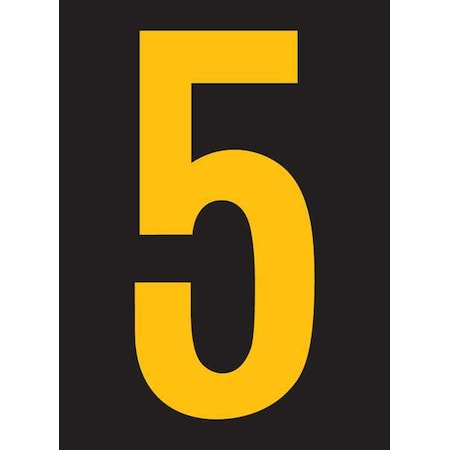 Stranco Number Label, Vinyl, 2-7/8 in H, 1-3/4 in W, PK25 RUM200-5-YB