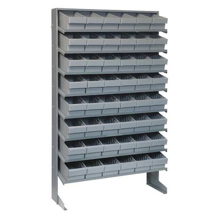 Quantum Storage Systems Steel Pick Rack, 36 in W x 60 in H x 12 in D, 8 Shelves, Gray QPRS601GY