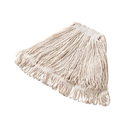 Rubbermaid Commercial 1in String Wet Mop, 16oz Dry Wt, Slide Connection, Loop-End, White, Cotton/Synthetic, FGD21206WH00 FGD21206WH00