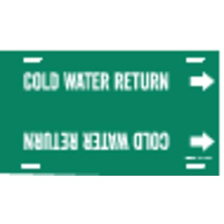 Brady Pipe Marker, Cold Water Return, 10to15 In 4030-H