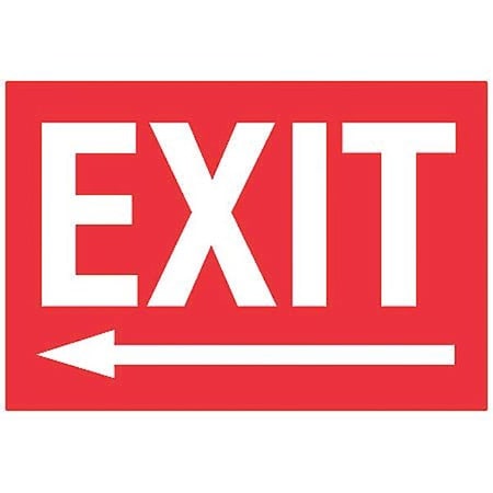 Reinke Enterprises Exit Sign, 7 in x 10 in, Plastic 26130