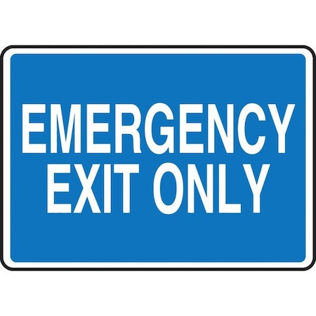 Accuform Exit Sign, Plastic, 14" W, 10" H, Emergency Exit Only, Blue MEXT400VP