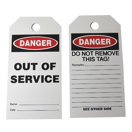たぐ Zoro Select Tag, Danger, Cardstock, 3 in H x 5 3/4 in W