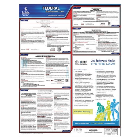 Jj Keller Labor Law Poster, 19 in H x, 27 in W, Plastic 37989