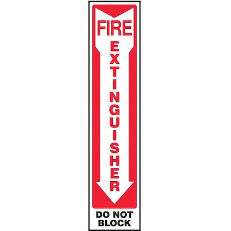 Accuform Fire Extinguisher Sign, 18X4", AL, ENG MFXG580VA