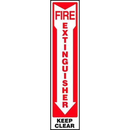 Accuform Fire Extinguisher Sign, 18X4", PLSTC, Width: 4" MFXG584VP