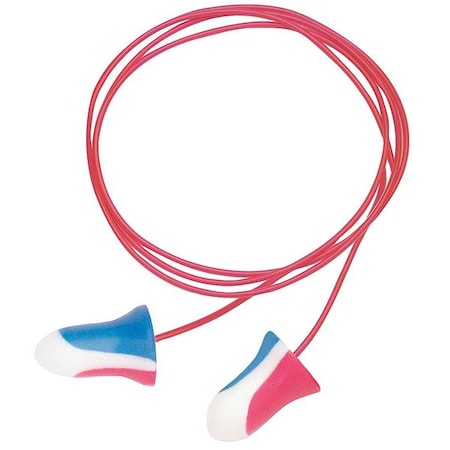 Howard Leight Max(R) Reusable Foam Ear Plugs, Bell Shape, 33 dB, Blue/Red/White, 100 PK MAX30-USA