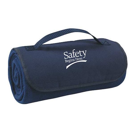 Zoro Select Blanket, Safety Begins Here, Navy Blue 9X691