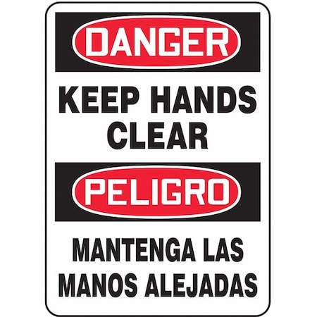Accuform Spanish-Bilingual Danger Sign, Vinyl, Rectangle, English, Spanish SBMEQM050VS