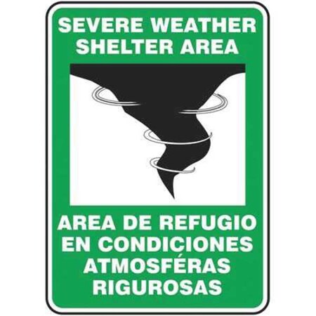 Accuform No Header, Severe Weather Shelter Area/Area De Refugio En Condiciones Atmosfericas Rigurosas SBMFEX524VA