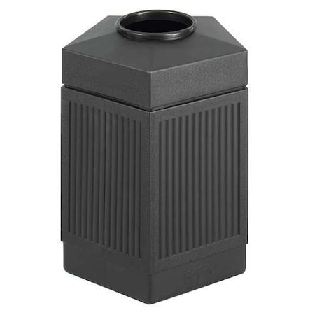 Safco Canmeleon 30 gal Pentagon Outdoor Can, Black, None, Plastic, 18 in 9485BL