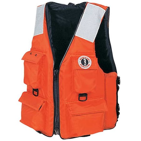 Mustang Survival 4-Pocket Flotation Vest, Size M, Orange MV3128T2-2-M-216