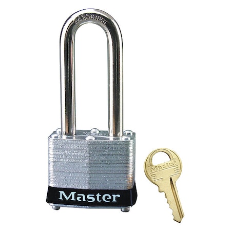 Master Lock Lockout Padlock, Keyed Different, Steel, Black, 2 in Shackle Height, 1 9/16 in Body Width 3LHBLK
