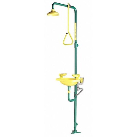 Speakman Shower with Face/Eyewash, Green/Yellow SE-675