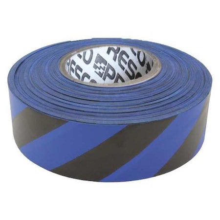 Zoro Select Flagging Tape, No Legend, Black/Blue, 1 3/16 in Wide x 300 ft Length, Vinyl, 2 mil SBBK-200