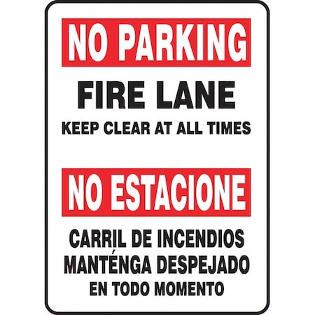 Accuform Spanish-Bilingual Parking Sign, 14 in Height, 10 in Width, Aluminum, Rectangle, English, Spanish SBMVHR921VA