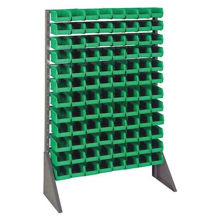 Quantum Storage Systems Steel Bin Rail Floor Rack, 15 in D x 54 in H x 36 in W, Green QRU-12S-220-96GN