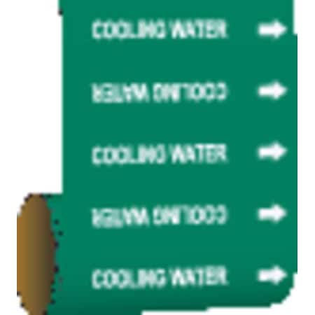 BRADY Pipe Marker, Cooling Water, Green, 41457 41457