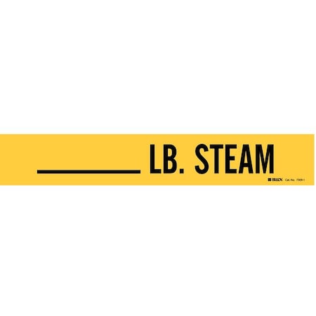 Brady Pipe Mrkr, _lb. Steam, 2-1/2to7-7/8 In 7309-1