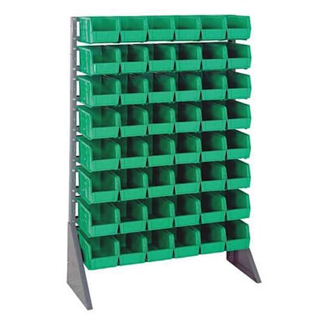 Quantum Storage Systems Steel Bin Rail Floor Rack, 15 in D x 54 in H x 36 in W, Green QRU-16S-230-48GN