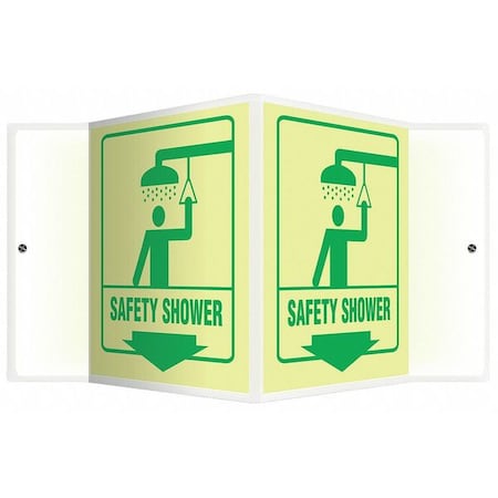 Accuform Safety Shower, 8-1/2" W x 6" H, V-Shaped, Plastic, PSP867 PSP867