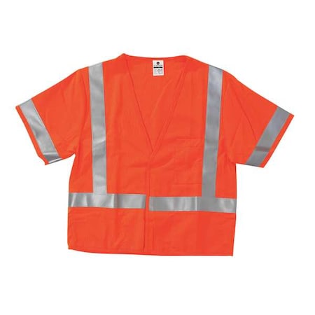 Kishigo Flame Resist Vest, Class 3, 4XL, Orange F311-4XL