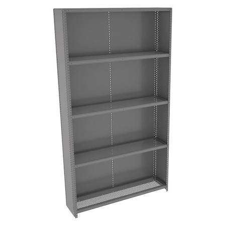 Tennsco Metal Shelving Unit, 18"D x 48"W x 87"H, 5 Shelves, Steel QC5-4818PS