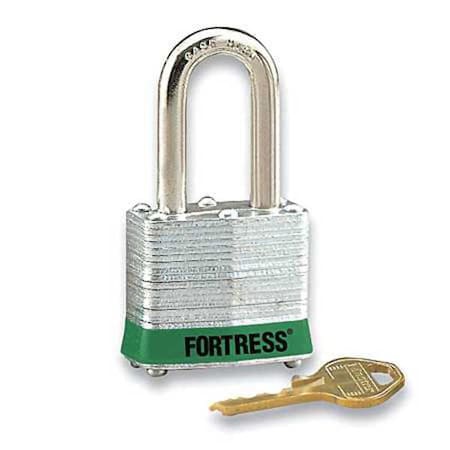Zoro Select Lockout Padlock, Keyed Different, Steel, Green, 2 in Shackle Height, 1 9/16 in Body Width 1803LHGRN