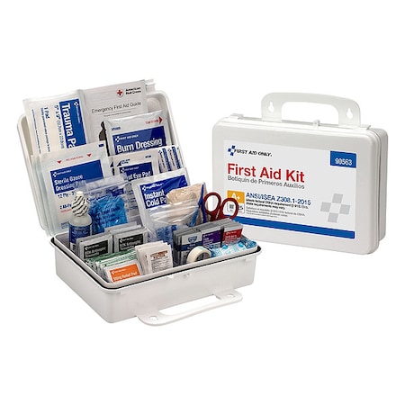 Zoro Select First Aid Kit and Housing, Plastic 141 Components, 25 People Served 54776