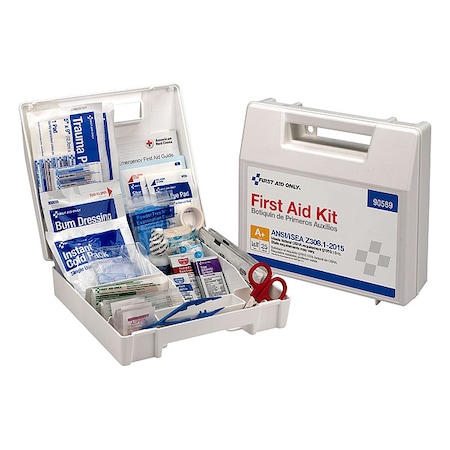 Zoro Select First Aid Kit and Housing, Plastic 141 Components, 25 People Served 54772