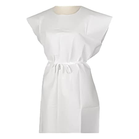 Tidi Products Exam Gown, Tissue, White, PK50 910320