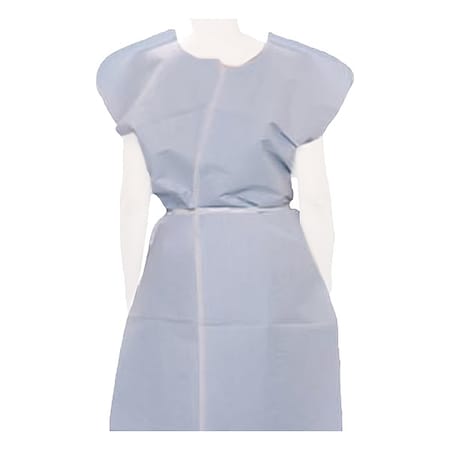 Tidi Products Exam Gown, Poly/Tissue, Blue, PK50 910520