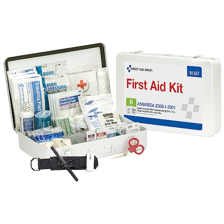 First Aid Only First Aid Kit and Housing, Metal 210 Components, 50 People Served 91347