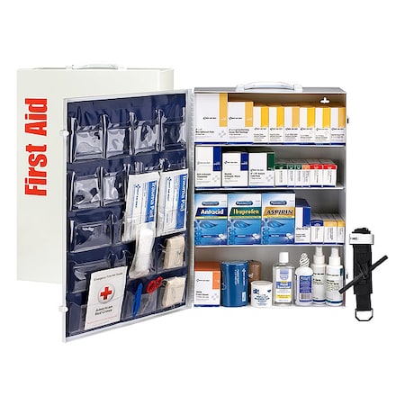 First Aid Only First Aid Kit and Housing, Metal Cabinet, 1,462 Components, 150 People Served 91341
