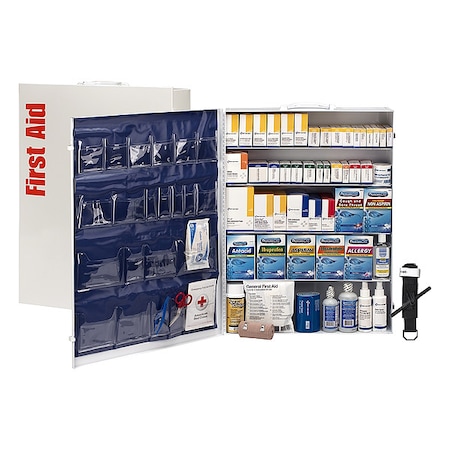 First Aid Only First Aid Kit and Housing, Metal Cabinet, 2,138 Components, 200 People Served 91342