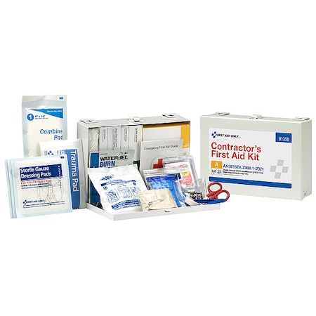 First Aid Only First Aid Kit and Housing, Metal 181 Components, 25 People Served 91350