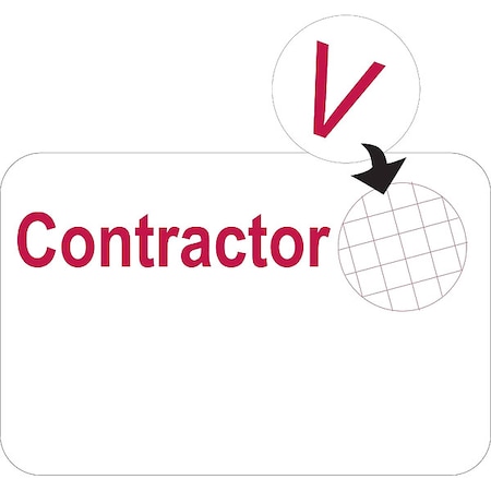 Brady Card Clip On Badge, Paper, 3 in W, Red, 500 PK 95638