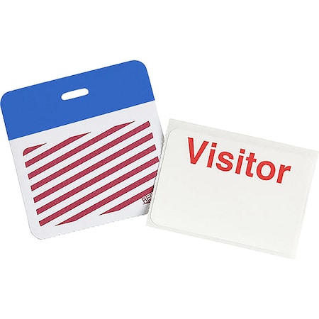 Brady Card Clip On Badge, Vinyl, 3 in W, Blue, 500 PK 95644