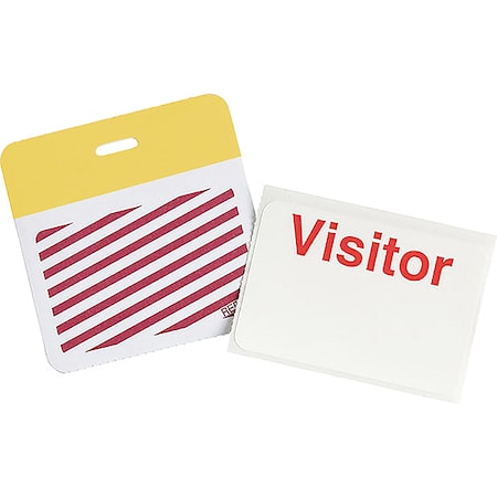 Brady Card Clip On Badge, Vinyl, 3 in W, Yellow, 500 PK 95645