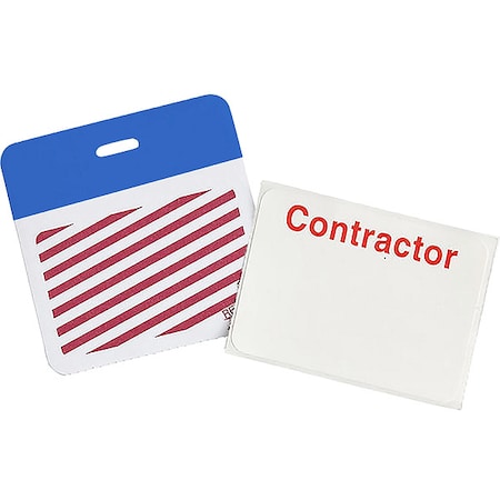 Brady Card Clip On Badge, Vinyl, 3 in W, Blue, 500 PK 95654