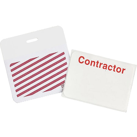 Brady Card Clip On Badge, Vinyl, 3 in W, White, 500 PK 95662