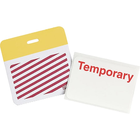 Brady Card Clip On Badge, Vinyl, 3 in W, Yellow, 500 PK 95665