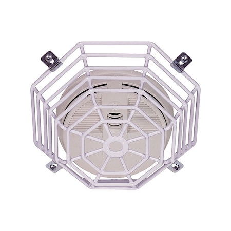 Safety Technology International Smoke Detector Guard, Steel, Flush Mount, 8 1/4 in W x 8 1/4 in H x 2 3/4 in D, White STI-9601