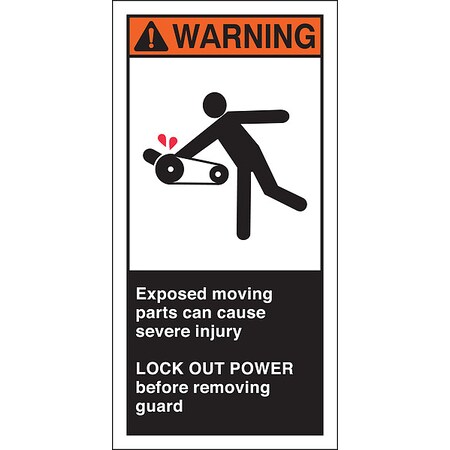 Brady Labels, 5 PK, Exposed Moving Parts 96180